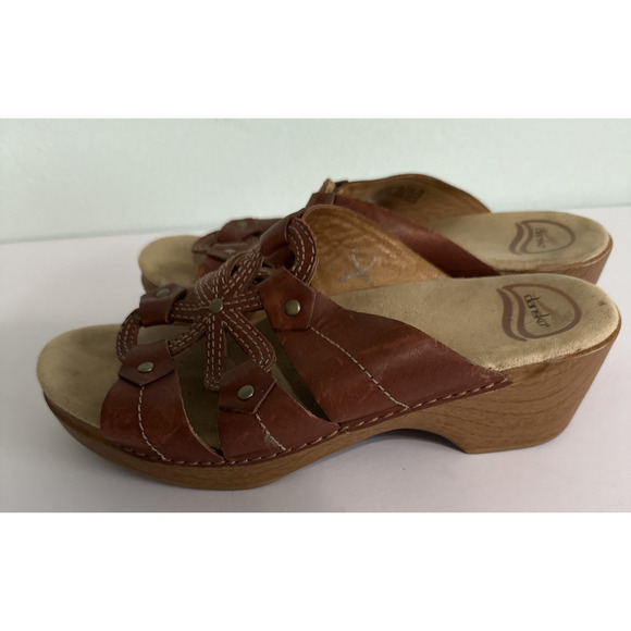 Dansko Women's Serena Sandal Floral Wedge Leather Size US 9.5 EURO 40 - Picture 2 of 5
